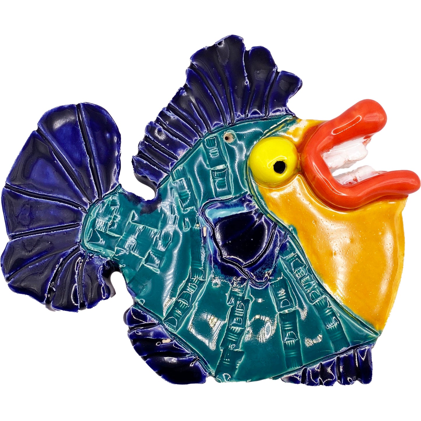 Ceramic Arts Handmade Clay Crafts Fresh Fish Glazed 6-inch by 5.5-inch made by Audrey Love
