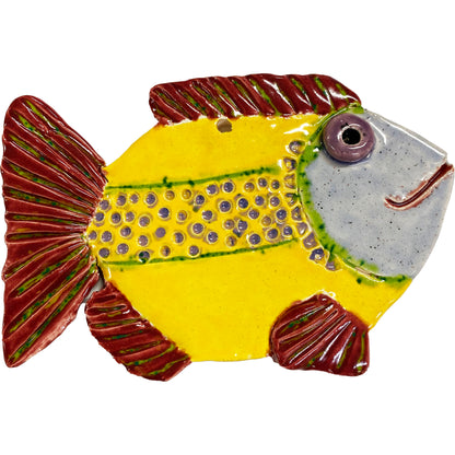 Ceramic Arts Handmade Clay Crafts Fresh Fish Glazed 6-inch x 4-inch by Cassandra Richardson