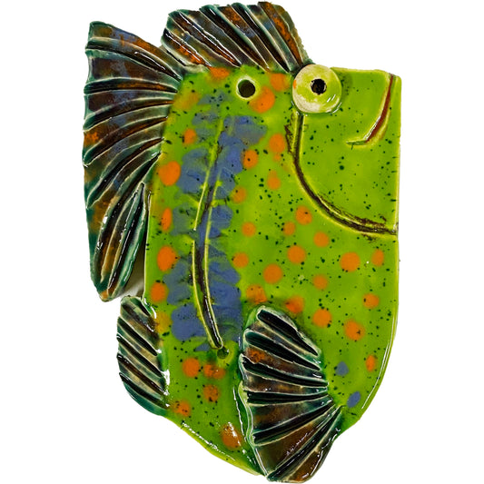 Ceramic Arts Handmade Clay Crafts Fresh Fish Glazed 6-inch x 4-inch made by Lisa Uptain