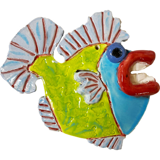 Ceramic Arts Handmade Clay Crafts Fresh Fish Glazed 6-inch x 5-inch made by Eric Stacy