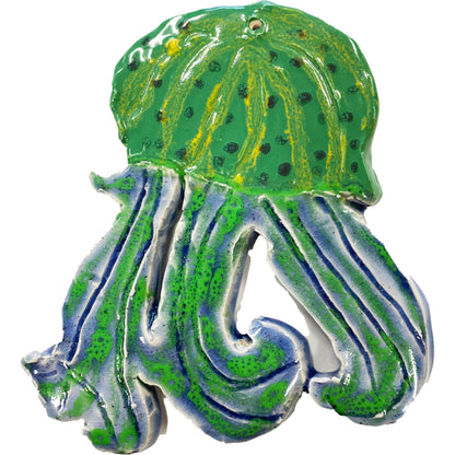 Ceramic Arts Handmade Clay Crafts Fresh Fish Glazed 6-inch x 5.5-inch Jellyfish by David Sullivan