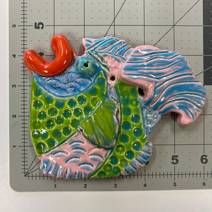 Ceramic Arts Handmade Clay Crafts Fresh Fish Glazed 6-inch x 5.5-inch by Morgan Fox
