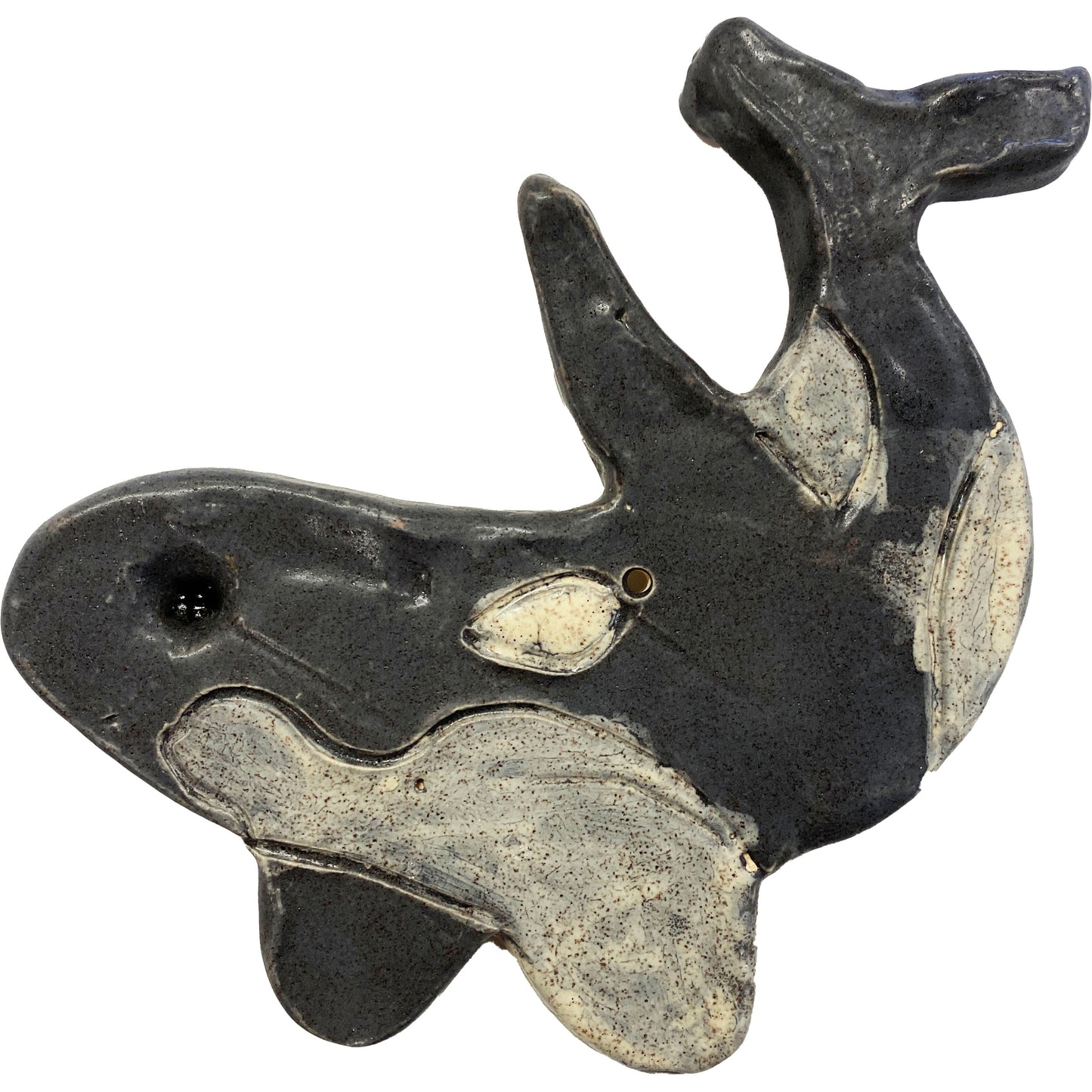 Ceramic Arts Handmade Clay Crafts Fresh Fish Glazed 6-inch x 6-inch Whale made by Emily Knoles