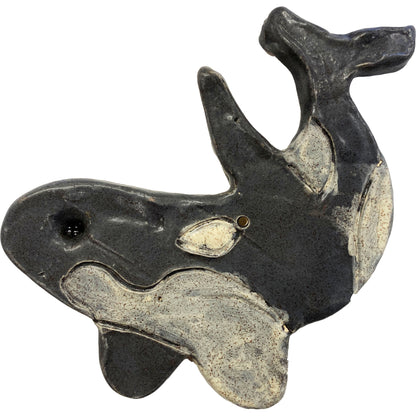 Ceramic Arts Handmade Clay Crafts Fresh Fish Glazed 6-inch x 6-inch Whale made by Emily Knoles