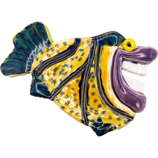 Ceramic Arts Handmade Clay Crafts Fresh Fish Glazed 6.5-inch by 4.5-inch made by Lisa Uptain and Patty Farley