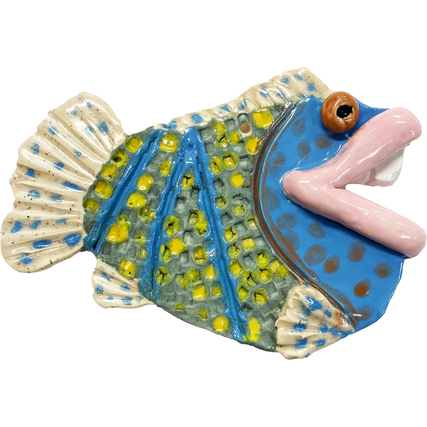 Ceramic Arts Handmade Clay Crafts Fresh Fish Glazed 6.5-inch x 4-inch by Ben Levine