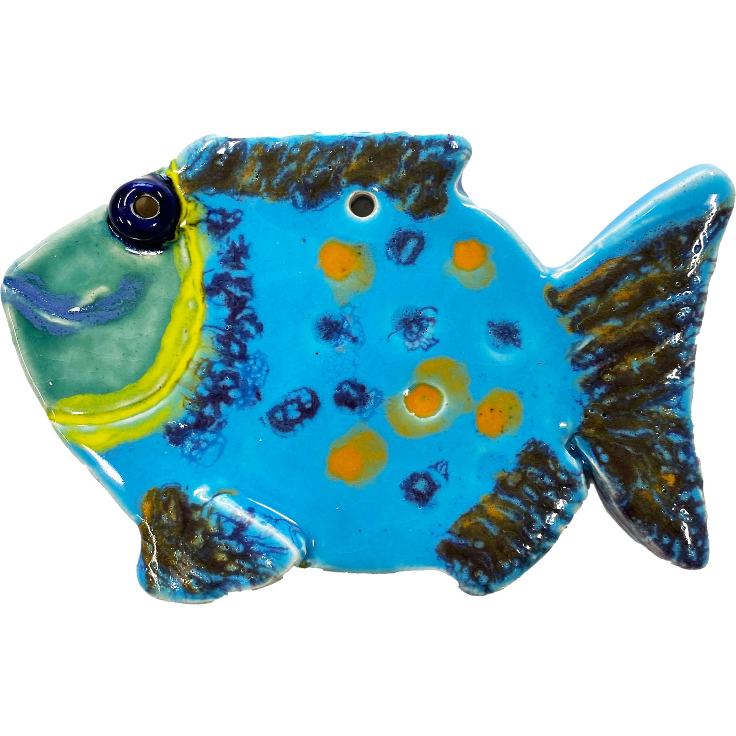 Ceramic Arts Handmade Clay Crafts Fresh Fish Glazed 6.5-inch x 4-inch by Patty Farley