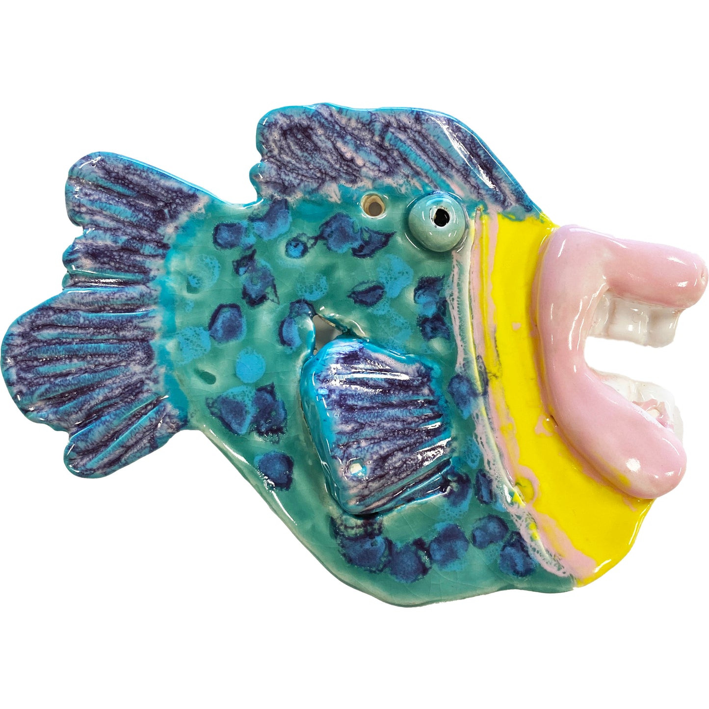 Ceramic Arts Handmade Clay Crafts Fresh Fish Glazed 6.5-inch x 4.5-inch by Patty Farley