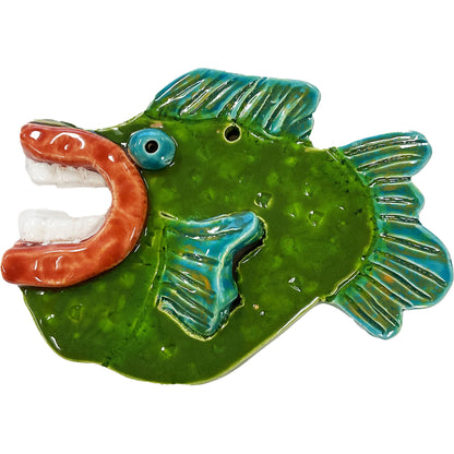 Ceramic Arts Handmade Clay Crafts Fresh Fish Glazed 6.5-inch x 4.5-inch made by Patty Farley