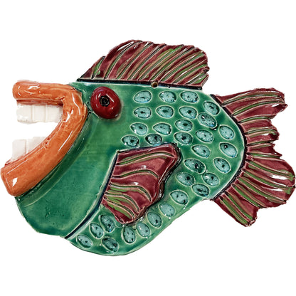 Ceramic Arts Handmade Clay Crafts Fresh Fish Glazed 6.5-inch x 5-inch made by Eric Stacy