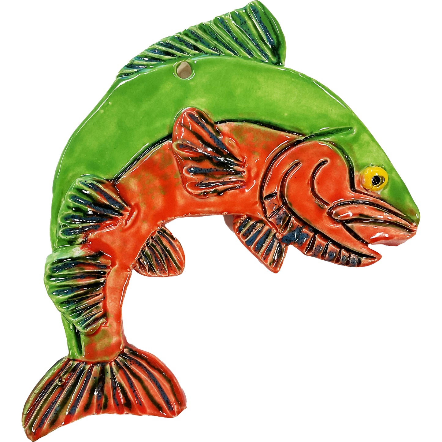 Ceramic Arts Handmade Clay Crafts Fresh Fish Glazed 6.5-inch x 6.5-inch made by Lisa Uptain