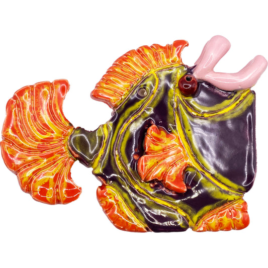 Ceramic Arts Handmade Clay Crafts Fresh Fish Glazed 7-inch by 5-inch made by Janice Stephens