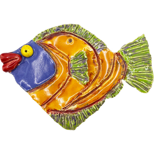Ceramic Arts Handmade Clay Crafts Fresh Fish Glazed 7-inch by 5-inch made by Roger Maxwell