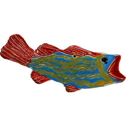 Ceramic Arts Handmade Clay Crafts Fresh Fish Glazed 7-inch x 3.5-inch by Haley Swank