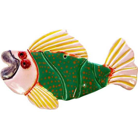 Ceramic Arts Handmade Clay Crafts Fresh Fish Glazed 7-inch x 4-inch made by Miguel Carrera
