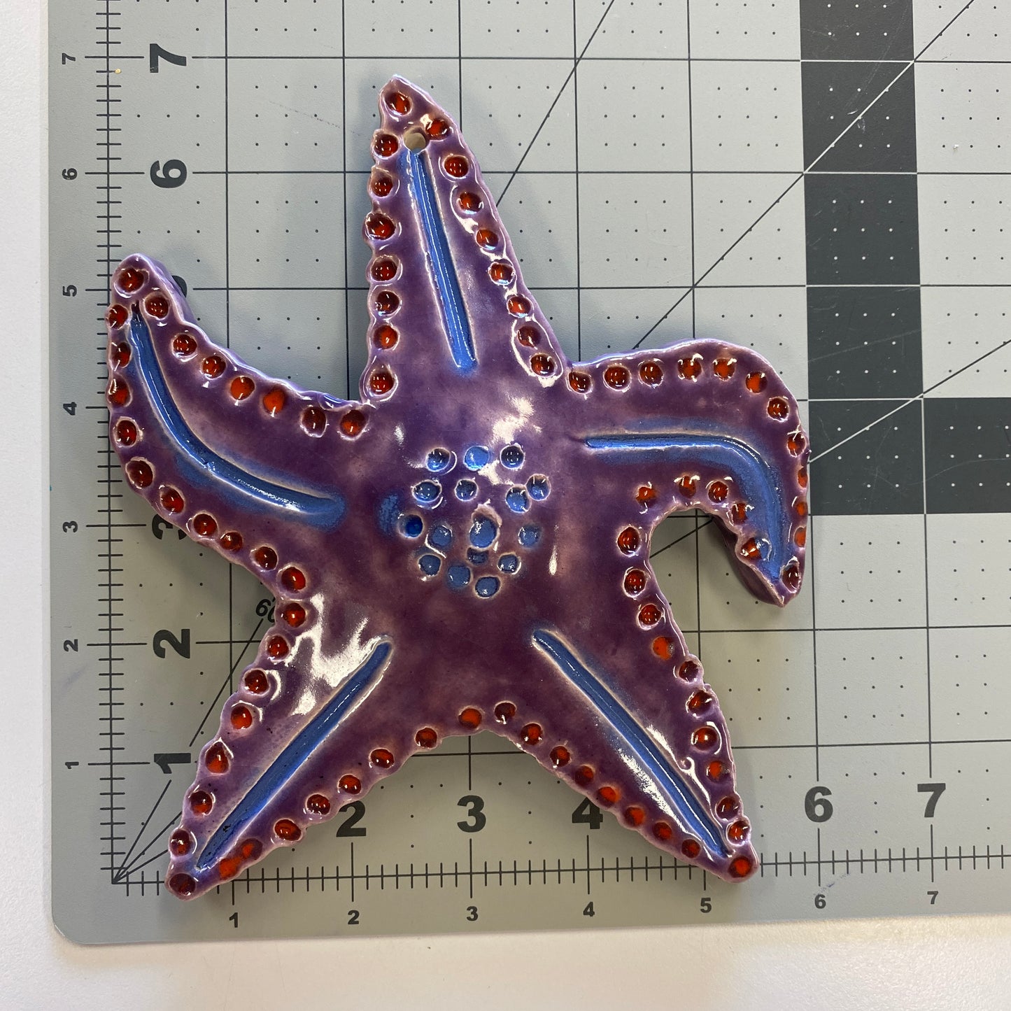 Ceramic Arts Handmade Clay Crafts Fresh Fish Glazed 7-inch x 6-inch Starfish made by Lisa Uptain
