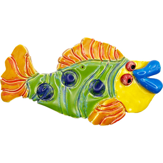 Ceramic Arts Handmade Clay Crafts Fresh Fish Glazed 7.5-inch by 4-inch made by Marie Marquez