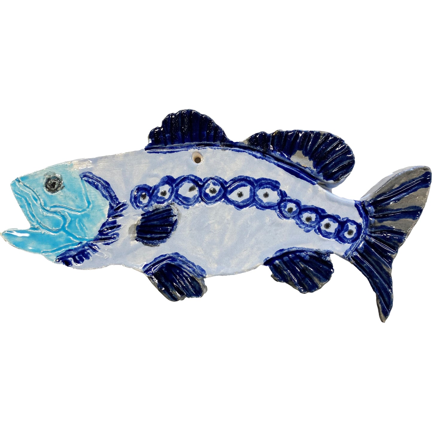 Ceramic Arts Handmade Clay Crafts Fresh Fish Glazed 7.5-inch x 3.5-inch