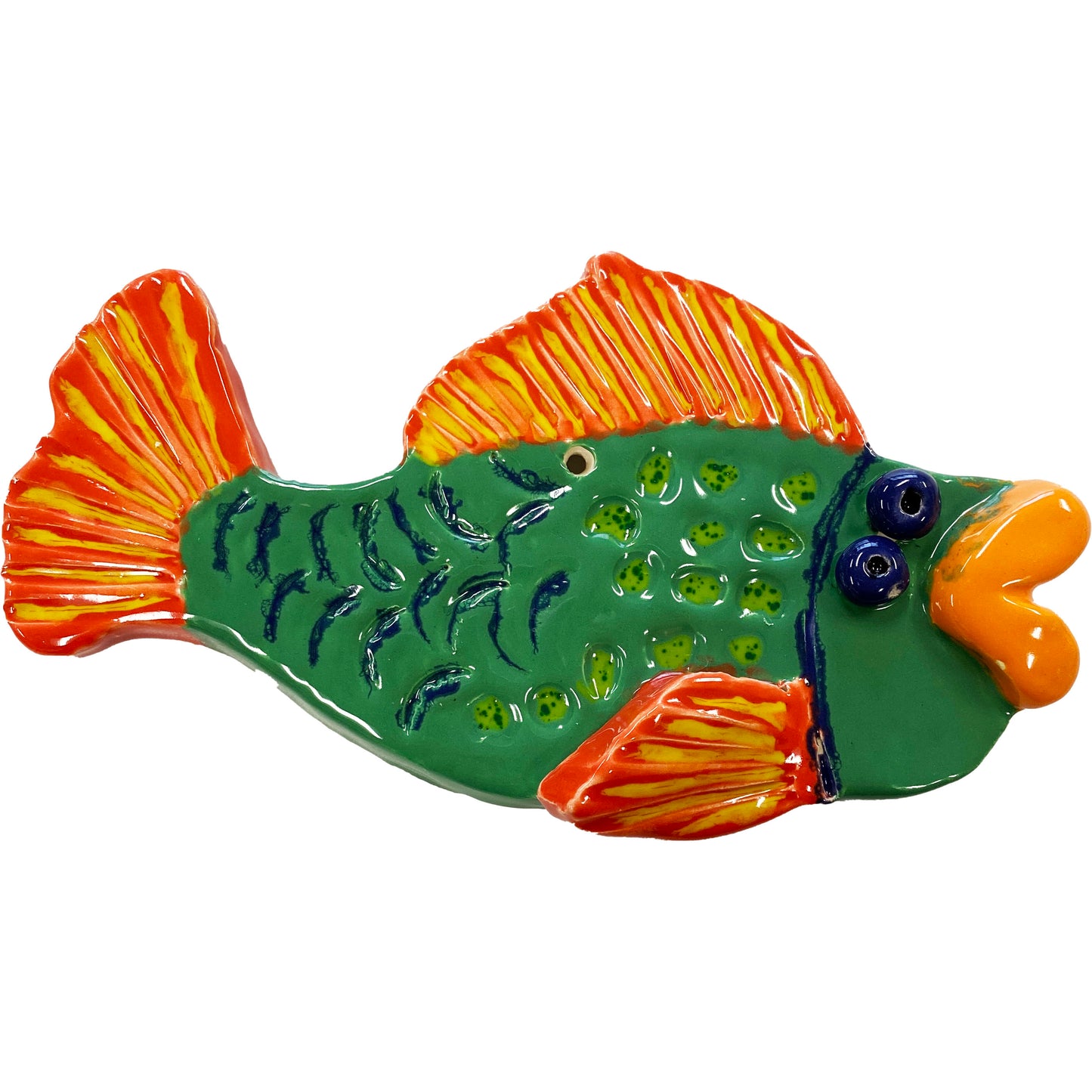 Ceramic Arts Handmade Clay Crafts Fresh Fish Glazed 7.5-inch x 4-inch by Ryan Imhoff
