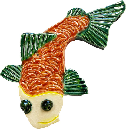 Ceramic Arts Handmade Clay Crafts Fresh Fish Glazed 7.5-inch x 5.5-inch Koi made by Ryan Imhoff