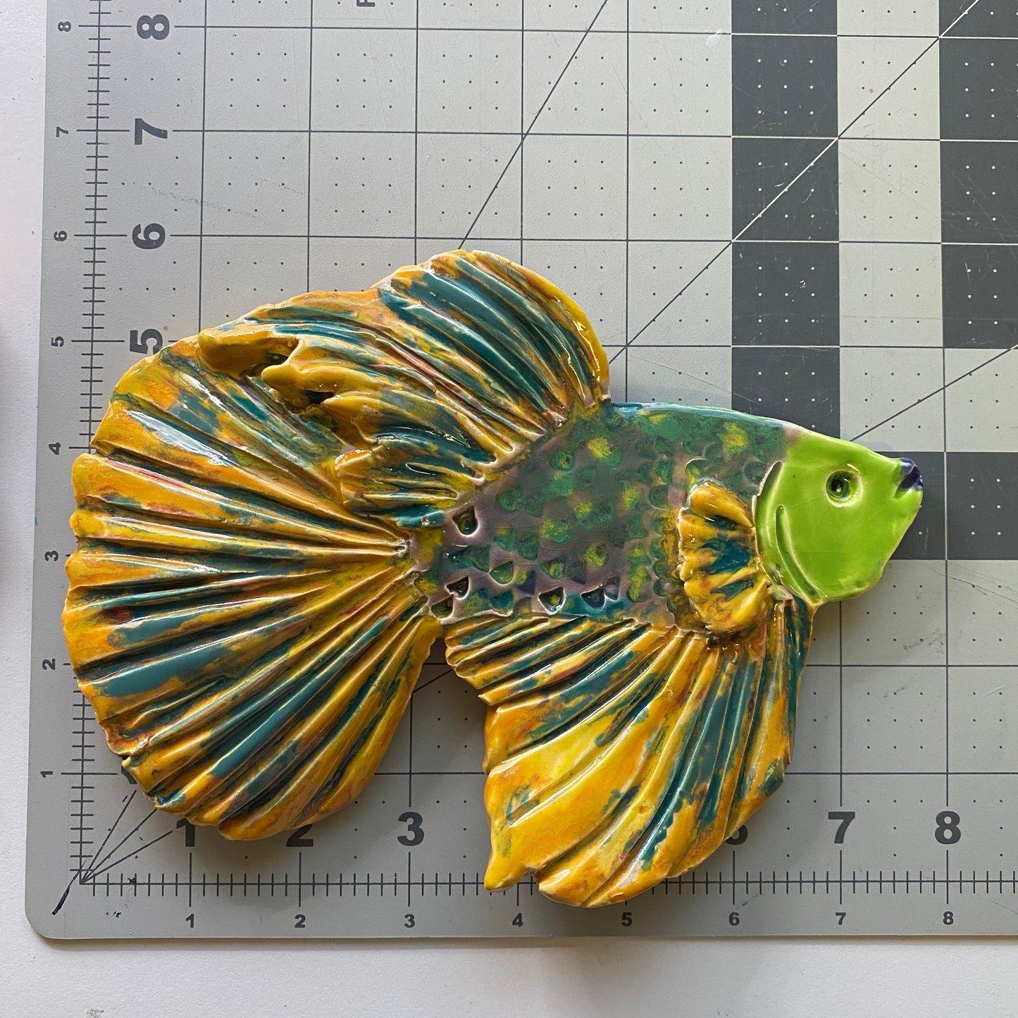 Ceramic Arts Handmade Clay Crafts Fresh Fish Glazed 8-inch by 6-inch made by Anonymous