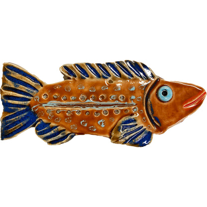 Ceramic Arts Handmade Clay Crafts Fresh Fish Glazed 8-inch x 3.5-inch by Morgan Fox