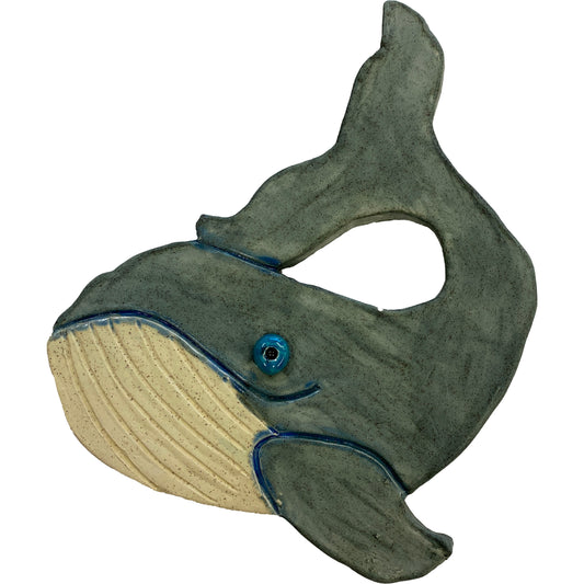 Ceramic Arts Handmade Clay Crafts Fresh Fish Glazed 8-inch x 6.5-inch Whale by Anonymous