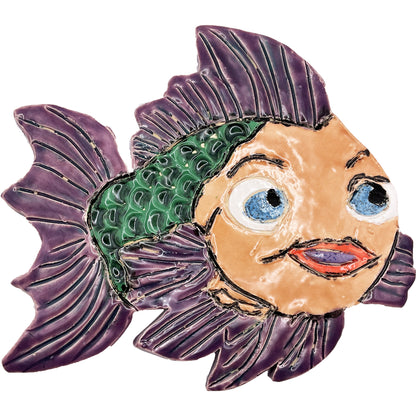 Ceramic Arts Handmade Clay Crafts Fresh Fish Glazed 8-inch x 7-inch made by Eric Stacy 3588