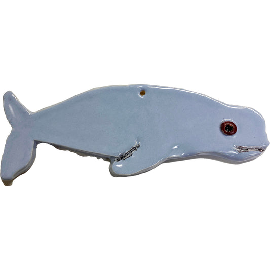 Ceramic Arts Handmade Clay Crafts Fresh Fish Glazed 8.5-inch x 3-inch Whale by Anonymous