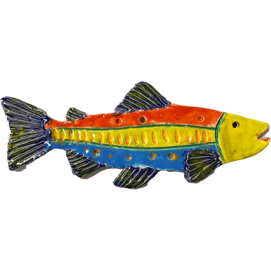 Ceramic Arts Handmade Clay Crafts Fresh Fish Glazed 8.5-inch x 3-inch made by Perry Miller
