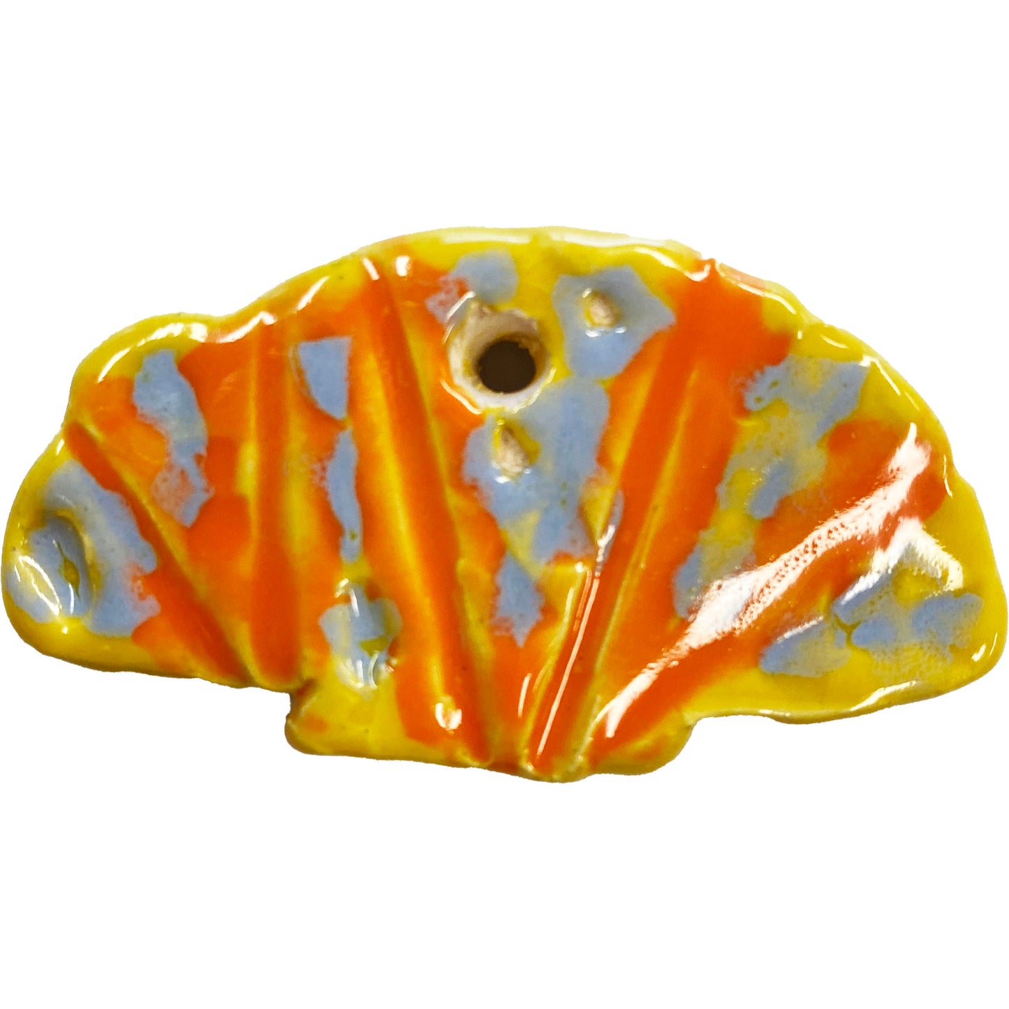 Ceramic Arts Handmade Clay Crafts Fresh Fish Glazed Shell 2.5-inch x 1.5-inch made by Tami Mills