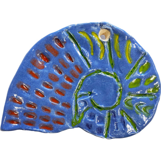 Ceramic Arts Handmade Clay Crafts Fresh Fish Glazed Shell 3.5-inch x 3-inch made by Tami Mills