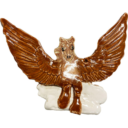 Ceramic Arts Handmade Clay Crafts Glazed 10-inch x 8-inch Pegasus made by Lisa Uptain