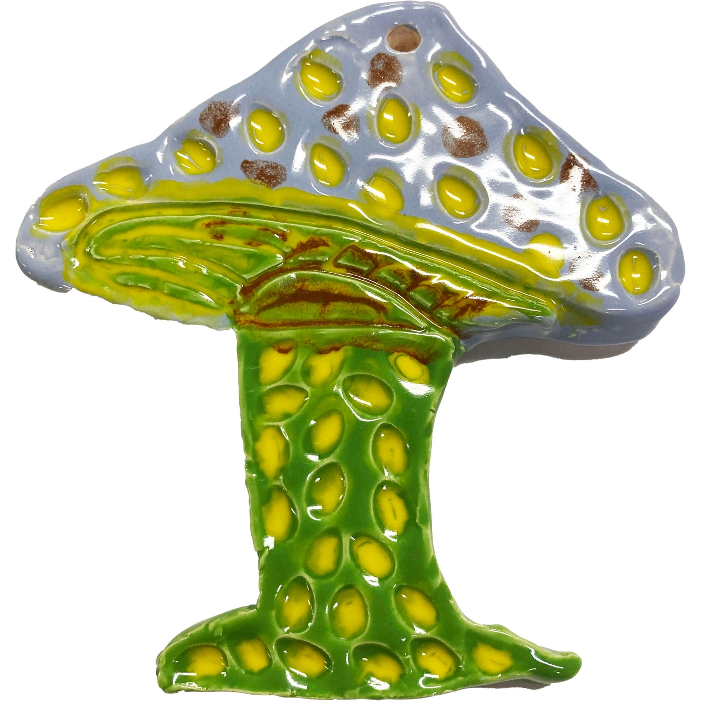 Ceramic Arts Handmade Clay Crafts Glazed 5-inch x 4.5-inch Mushroom made by Morgan Fox