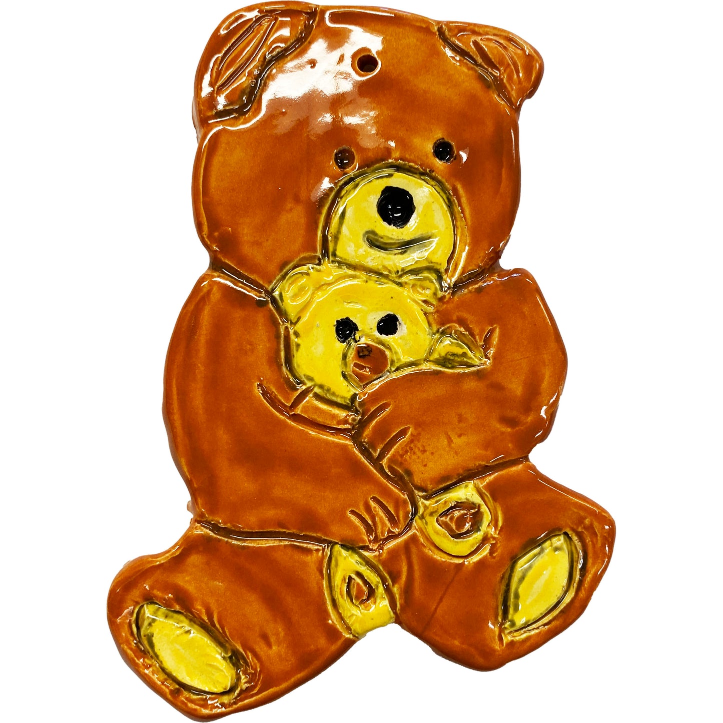 Ceramic Arts Handmade Clay Crafts Glazed 5.5-inch x 4-inch Bear made by Jennifer Horne