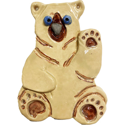 Ceramic Arts Handmade Clay Crafts Glazed 6.5-inch x 5-inch Bear made by Lisa Uptain