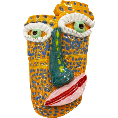 Ceramic Arts Handmade Clay Crafts Glazed 7.5-inch x 5.5-inch Abstract Mask made by Morgan Fox