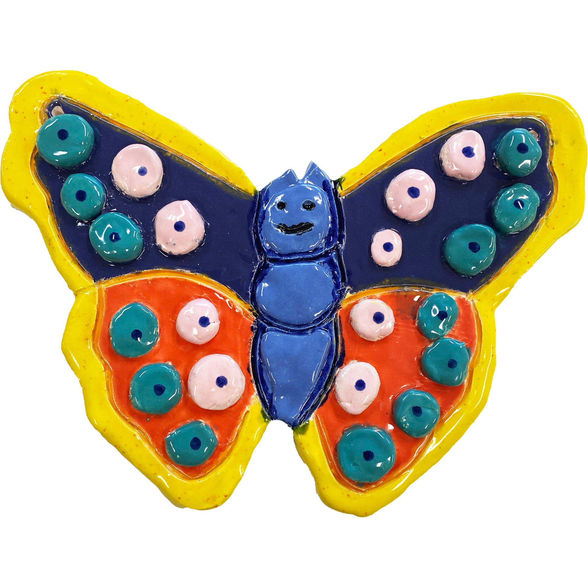 Ceramic Arts Handmade Clay Crafts Glazed 8-inch x 5-inch Butterfly made by Jennifer Horne