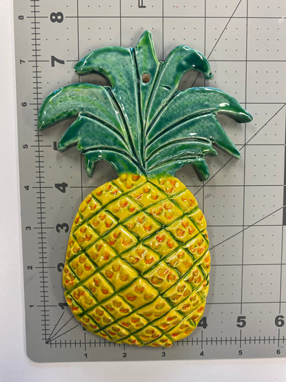 Ceramic Arts Handmade Clay Crafts Glazed 8-inch x 5-inch Fruit Pineapple made by Lisa Uptain