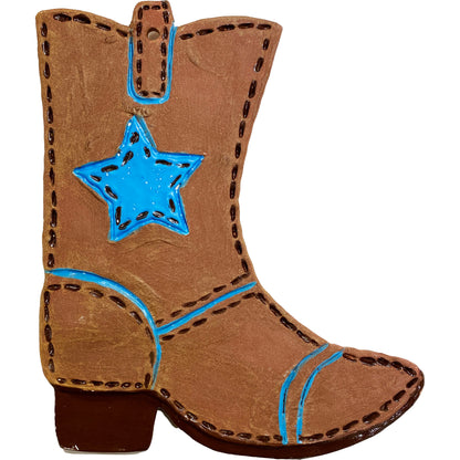 Ceramic Arts Handmade Clay Crafts Glazed 8-inch x 7-inch Cowboy Boot made by Lisa Uptain
