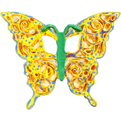 Ceramic Arts Handmade Clay Crafts Glazed 9.5-inch x 8-inch Butterfly made by Lisa Uptain