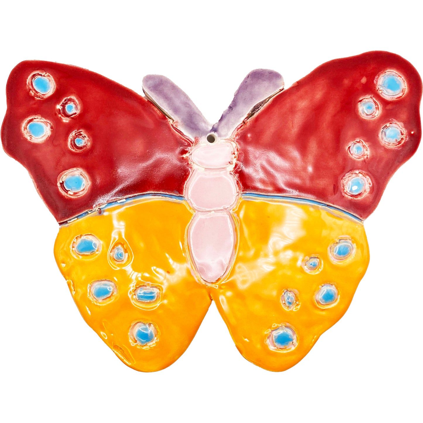 Ceramic Arts Handmade Clay Crafts Glazed Butterfly 8-inch by 6-inch made by Marie Marques
