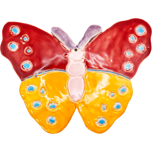Ceramic Arts Handmade Clay Crafts Glazed Butterfly 8-inch by 6-inch made by Marie Marques