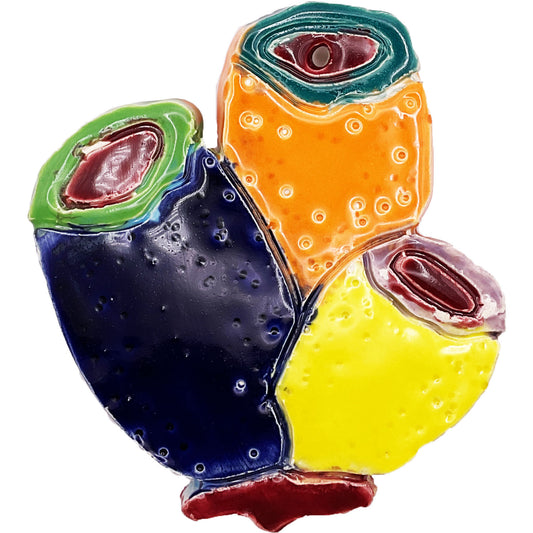 WATCH Resources Art Guild - Ceramic Arts Handmade Clay Crafts Glazed Coral 4-inch by 4-inch made by Angelina Vida-White 4639