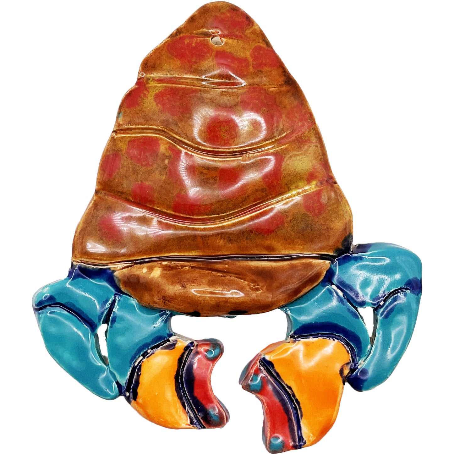 Ceramic Arts Handmade Clay Crafts Glazed Crab 4.5-inch by 5.5-inch made by Anonymous and WATCH 4744