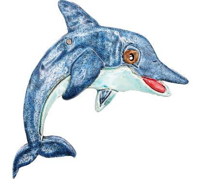 Ceramic Arts Handmade Clay Crafts Glazed Dolphin 8-inch by 7-inch made by Lisa Uptain 4765