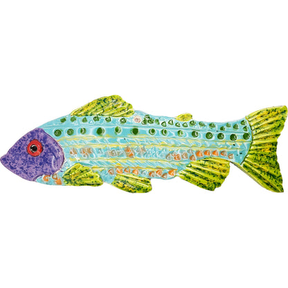 Ceramic Arts Handmade Clay Crafts Glazed Fish 10-inch by 3.5-inch made by Lisa Uptain and Breanne Wright 4737