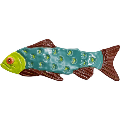 Ceramic Arts Handmade Clay Crafts Glazed Fish 10-inch by 4-inch made by WATCH 4762