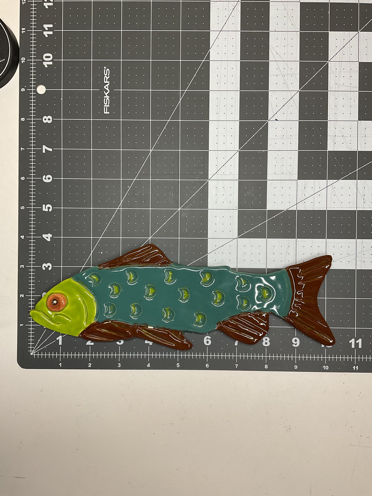 Ceramic Arts Handmade Clay Crafts Glazed Fish 10-inch by 4-inch made by WATCH 4762