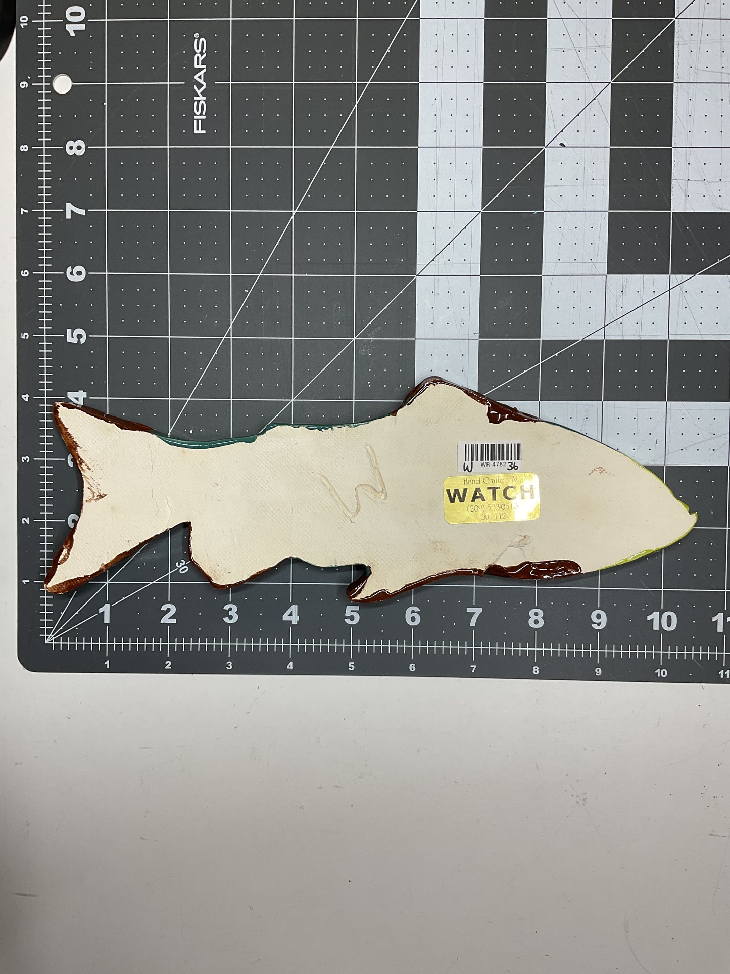 Ceramic Arts Handmade Clay Crafts Glazed Fish 10-inch by 4-inch made by WATCH 4762